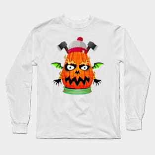 Spooky Halloween Pumpkin Head Long Sleeve T-Shirt